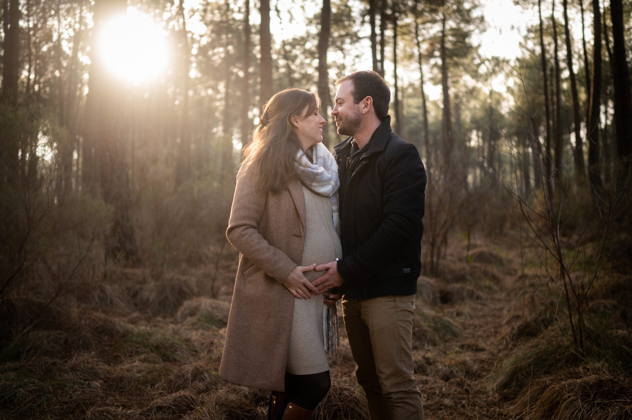 Photo grossesse automne en forêt de Martillac