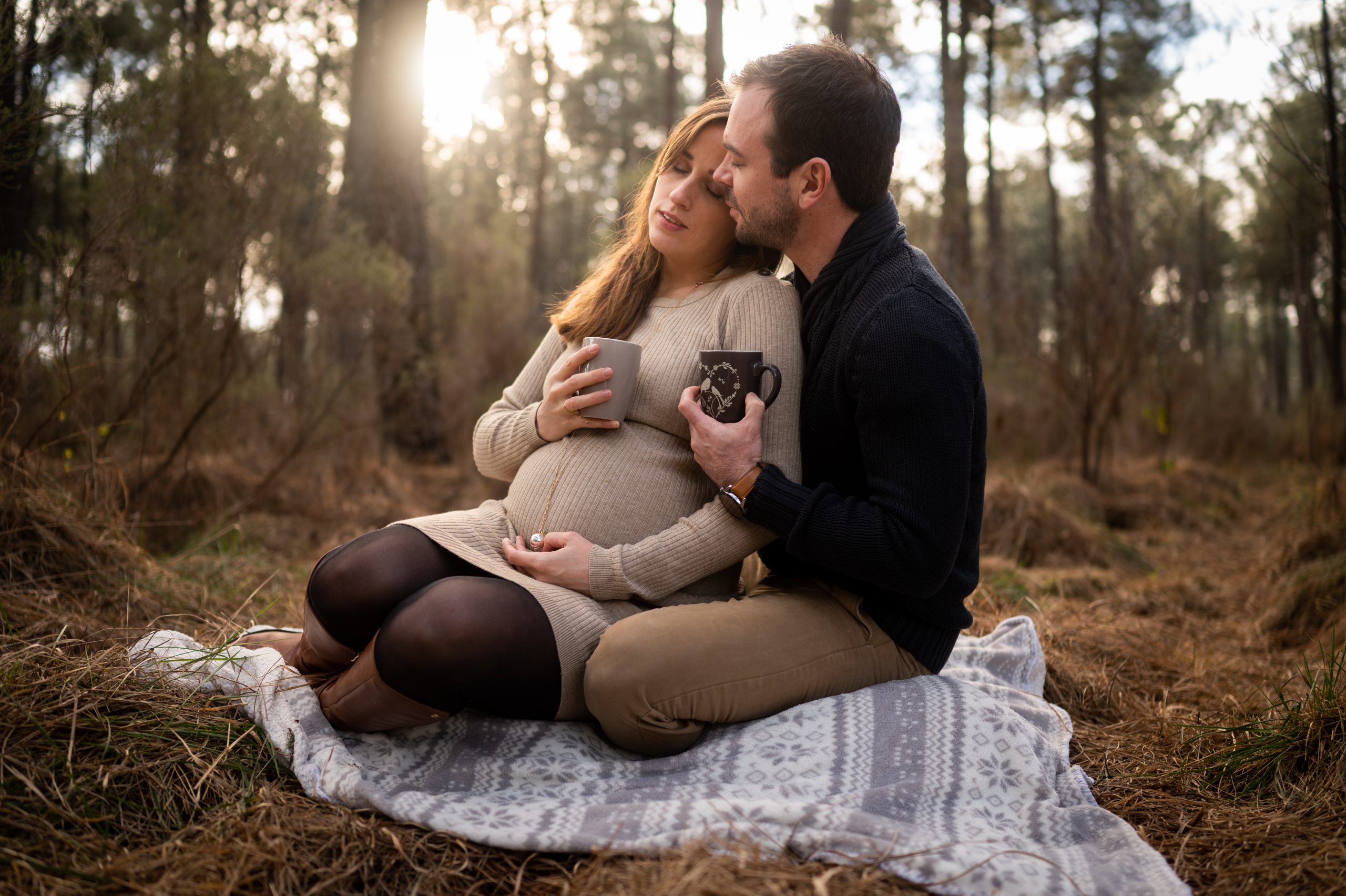 Photo grossesse automne en forêt de Martillac