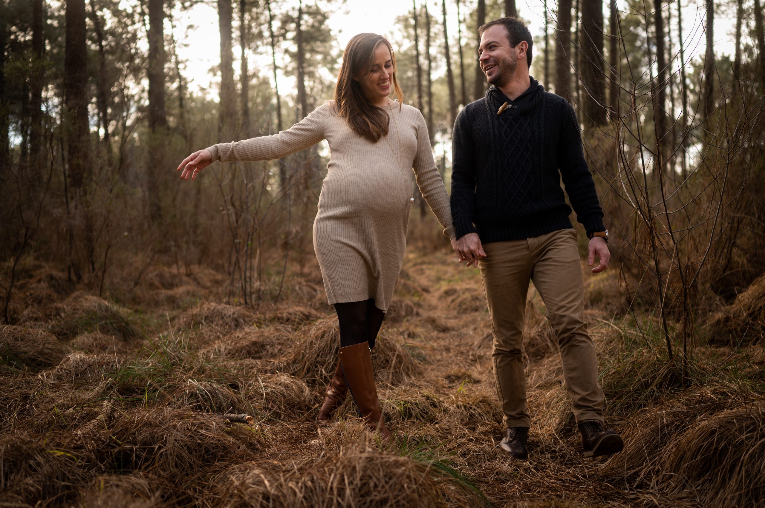 Photo grossesse automne en forêt de Martillac